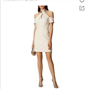 KAREN MILLEN Crystal-and-beaded Dress In Nude